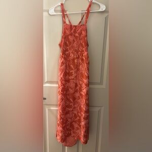 Volcom Floral Midi Dress, Pink/Orange, Size S